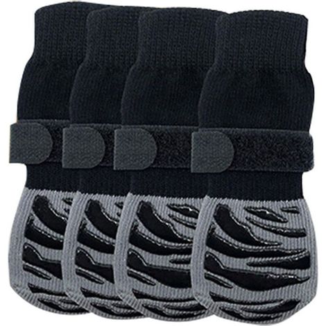Chaussettes antidérapantes pour chiens sur trottoirs chauds ou froids, bottes double face et protège-pattes pour chiens afin d'éviter les chutes. (1/4)