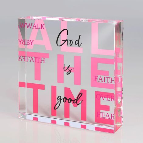 Cadeaux chrétiens pour femmes de foi, décoration en acrylique chrétienne rose, cadeaux religieux de Jésus pour femmes, cadeaux de Noël spirituels inspirants pour maman et amie (1/5)