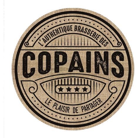 Set de table rond en toile de jute - Brasserie des copains