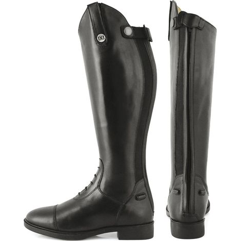 36, Noir: Bottes de concours Maris Junior pour enfants, en cuir avec lacets et fermeture éclair