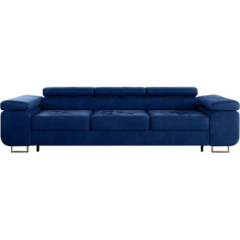 Wilson 3-Sitzer Schlafsofa mit Velours Blau