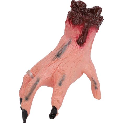 Main rampante Halloween automatique, alimenté par batterie, couleur de peau jaune clair réaliste, mouvement effrayant pour fête costumée (1/5)