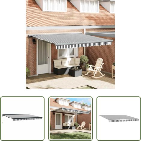 Sonnenschutz -  Markise Einziehbar Anthrazit und Weiß 4x3 m Stoff und Aluminium (1/5)