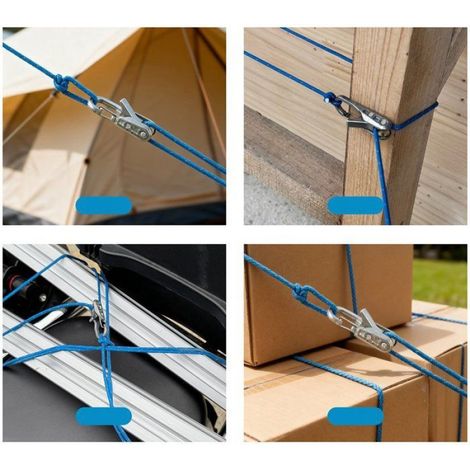 Lot de 6 tendeurs de paracorde avec boucle de verrouillage, pour le camping et la navigation de plaisance (1/4)