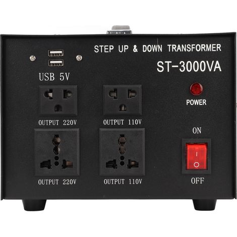 Transformateur de puissance CA 110 V vers 220 V, convertisseur élévateur 220 V vers 110 V, convertisseur abaisseur de tension, entrée réglable, prise UE 110 V-120 V 220 V-240 V (1/5)