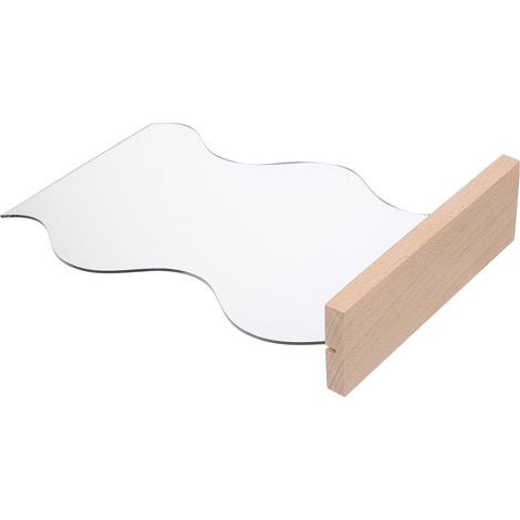 Miroir de maquillage décoratif en acrylique de forme irrégulière avec base en bois, miroir de table sans cadre pour chambre et dortoir