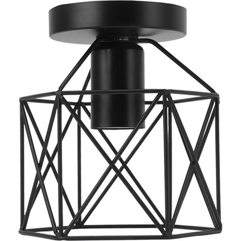 Douille de plafond rétro E27/E26 85-265 V, noire, pour ventilateur de plafond, buanderie, salon, couloir. (1/5)