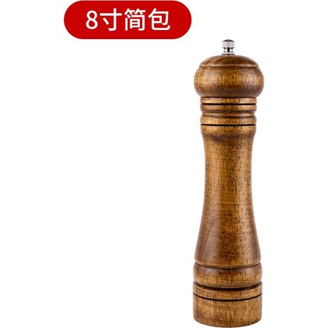 Pfeffer- oder Salzmühle aus Holz mit Reinigungsbürste – 8 Zoll (ca. 22 cm) hoch – Hochwertige Pfeffer- oder Salzmühle aus Holz mit verstellbarem, leicht zu befüllendem Keramikrotor – Pfeffermühle aus (1/3)