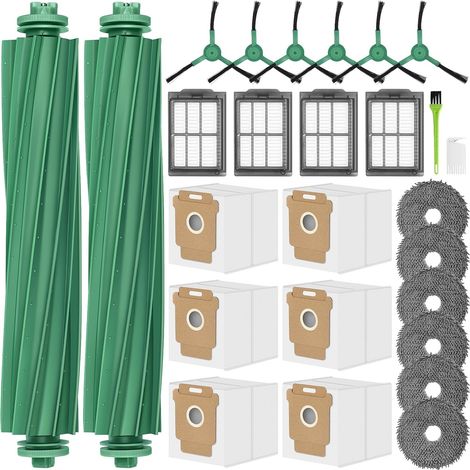 1 Kit - Brosse Principale - Sac À Poussière - Filtre Hepa - Serpillère Pour Irobot Roomba Plus 505/405/507 Combo Noir (1/5)