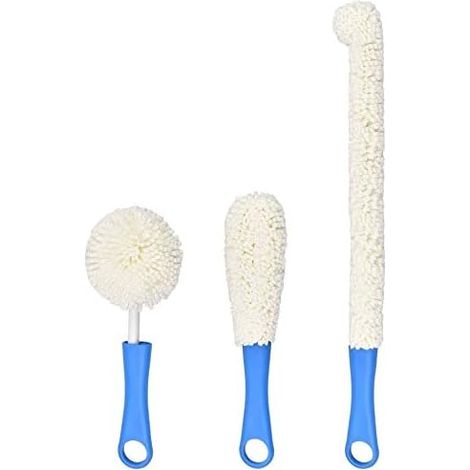 3 pièces brosses de nettoyage flexibles pour carafe à décanter - En mousse - Multiusage - Pour narguilé - Pour biberons et chopes de bière, (1/5)