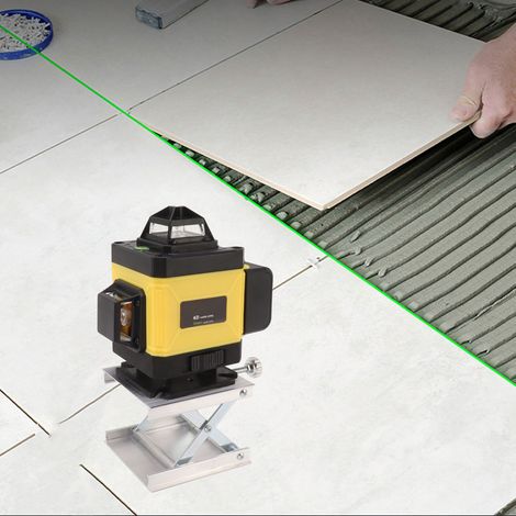 Niveau laser ligne 360° faisceau vert avec télécommande, batterie rechargeable 3000MAH, prise UE 100-240V, 16 lignes (1/5)