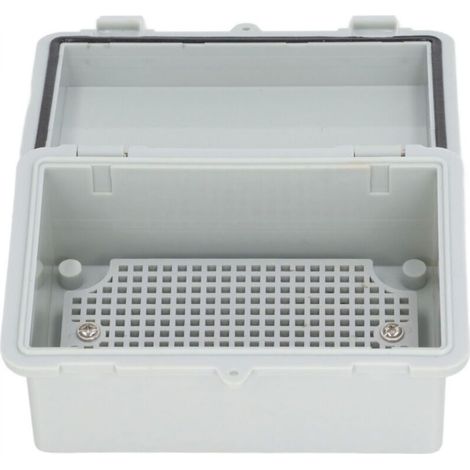 Waterproof Electrical Box, Insulated and Dustproof Outdoor Junction Box with Hinged Cover, Plastic Clip for DIY, Grey (1/5)