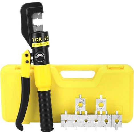 Pince à sertir hydraulique 10T - Kit complet avec 8 matrices - Acier traité thermiquement - Sertissage câbles 4-70 mm² - Usage industriel et électrique (1/5)