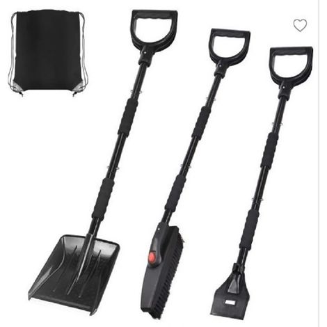 Kit pelle à neige 3 en 1 pliable, ensemble de déneigement portable d'urgence pour voiture, camion, camping extérieur (1/5)