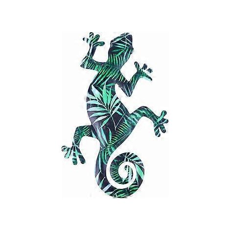 Metallene Gecko-Wanddekoration für den Innen- und Außenbereich