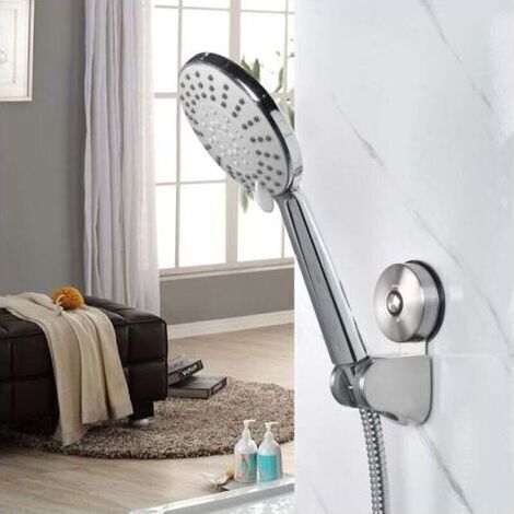 Duschkopfhalter - Edelstahl-Saugnapf-Duschhalter ohne Bohren, Wandmontage, verstellbarer Duschkopfhalter für das Badezimmer, Saugnapf-Duschhalter mit 4 einstellbaren Winkeln, Nickel TRIMEC (1/5)