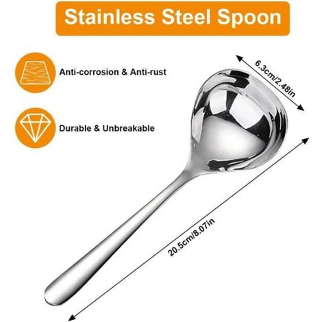 Louche Cuisine - Inox 20.5CM - Ergonomique - Anticorrosion - Durable (1/4)