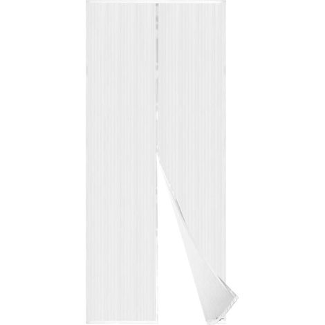 Mosquitera Magnética para Puerta, Malla Ultrafina, Imanes Potentes, Kit Completo de Instalación, Adhesivo y Tira de Velcro Incluidos, 80x210cm, Blanco (1/4)