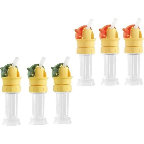 Set mit 6 wiederverwendbaren Kinder-Trinkflaschen mit Strohhalmdeckeln (1/5)