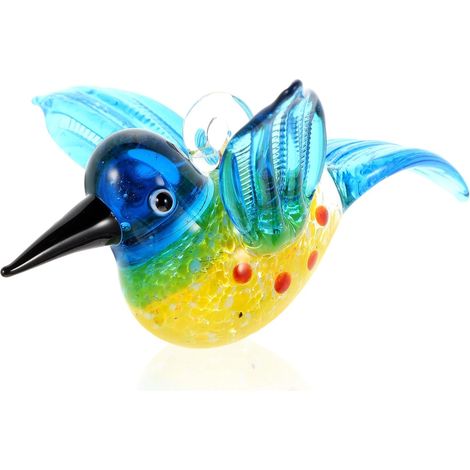 Decorative and Delicate Blue Glass Bird Figurine Table Ornament with a Unique and Chic Style for Office and Study (1/5)