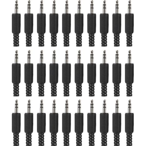 30 Pcs Prise Jack de réparation de Remplacement stéréo 3,5mm, Prise mâle TRS 3 pôles 1/8", connecteur de câble Audio de Type à souder 3,5mm pour réparation de câble de Casque/Casque/écouteur (1/5)