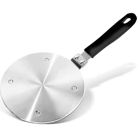Wärmeverteilerplatte aus Edelstahl mit Induktionsadapter mit abnehmbarem Griff, Küchenzubehör, geeignet für Wärmeverteilerplatte (1/5)