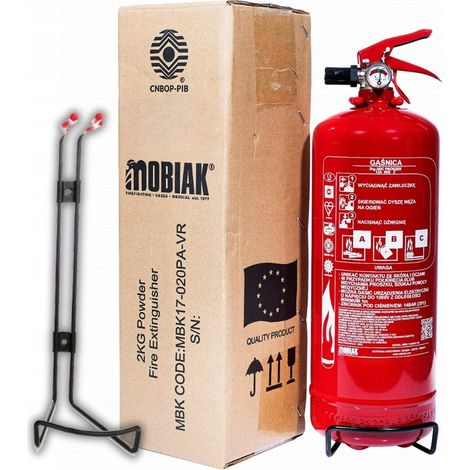 Estintore a polvere da 2 kg per uso domestico ABC GP-2X + Porta certificato. PRODUZIONE 2025