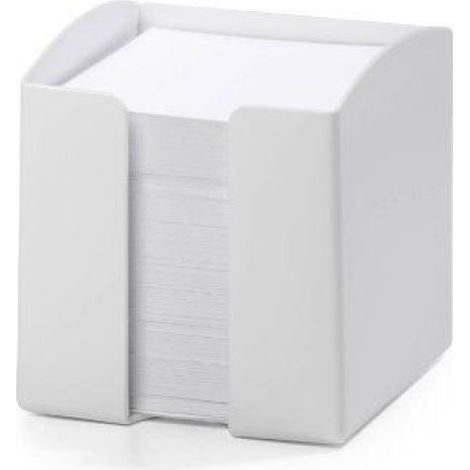 Bloc Mémo - Plastique Blanc - 90 x 90 mm - Pour Bureau - 1 Pièce