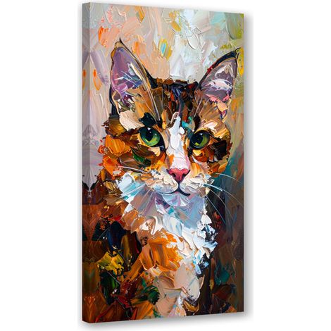 Wandbild Abstrakte bunte Katze 40x80 cm (1/5)