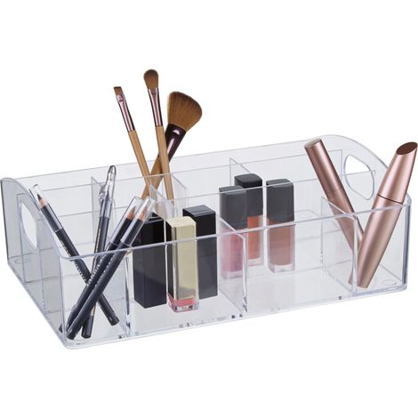 Interiors by Premier 10 Compartments Clear Makeup Organizer, Cosmetic Organizer for Bathroom, Dressing Table, Vanity Organizer (1/5)
