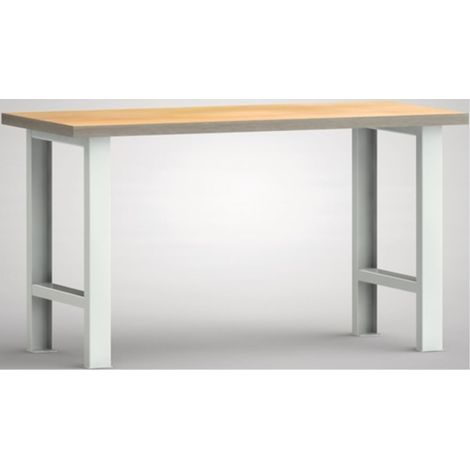 Banco da lavoro L1500xP700xH840mm multistrato di faggio grigio chiaro (1/2)