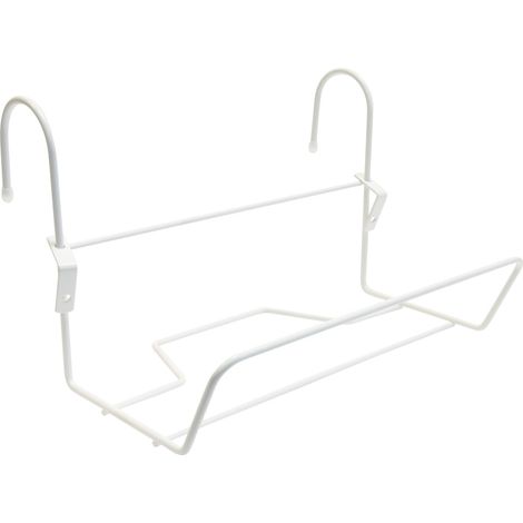 Support jardinière crochet fer rond blanc 35x14 cm (1/5)