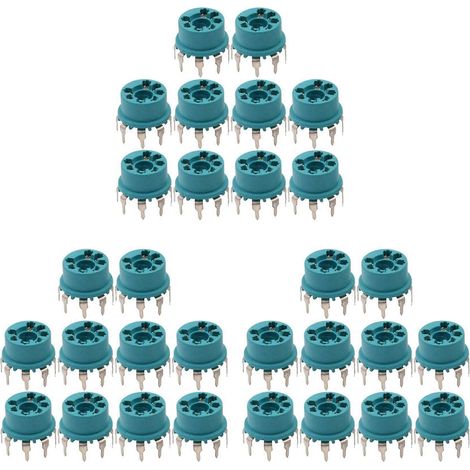 7Pin plastique aspirateur Tube Douille vanne Base pour B&W 6J1 6Z4 6X4 12AE6 6AT6 6BK6 12AV6 6AQ6 6J5 Hifi Audio AMP 30 pièces bleu (1/2)