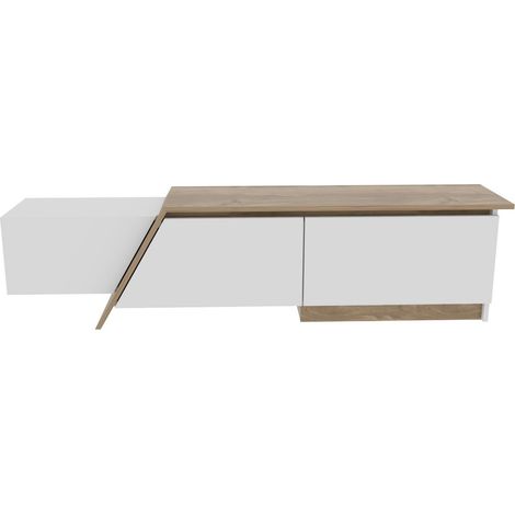 Porta TV in legno "Zonas" - 180 x 35 x 28 cm - Bianco