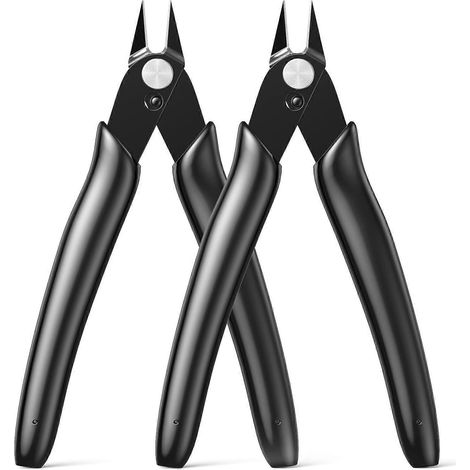 Pince coupante de précision, lot de 2 mini pinces coupantes diagonales pour la réparation dans l'industrie électronique, noire (1/5)