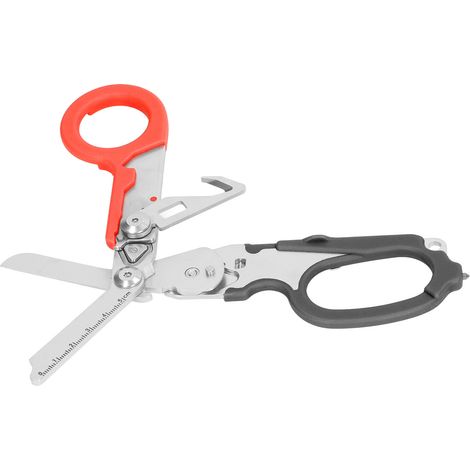 Klappschere aus Edelstahl, transparentes Lineal, windfester Multifunktionsschlüssel, schwarz-oranges Outdoor-Werkzeug (1/5)