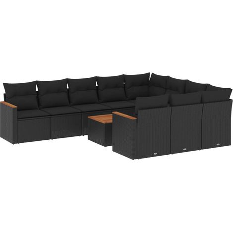 Maison Exclusive - Patio Sofa Set 10 plaza Black (1/5)