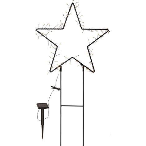 Star Trading Éclairage extérieur LED Barlumi, étoile, noir, piquet de terre, blanc chaud, 80 cm