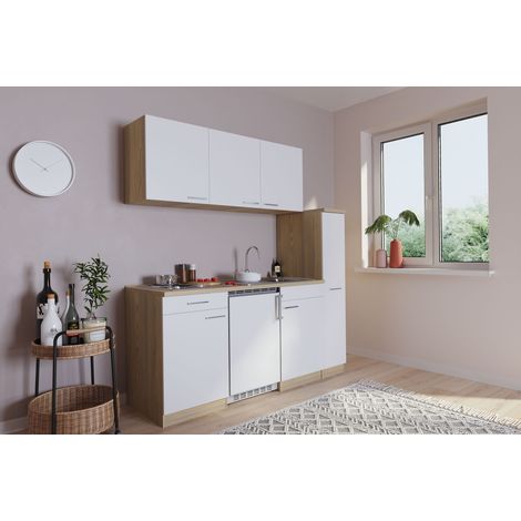 Cuisine Mini-cuisine Single Kitchenette Chêne Blanc Luis 180 cm Respekta (1/4)