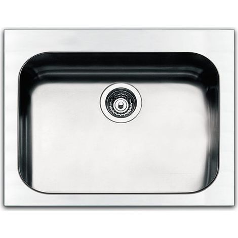 LAVELLO INCASSO IN ACCIAIO SPAZZOLATO  57X51 CM Misura: cm 57 x 51 x 20 (1/2)