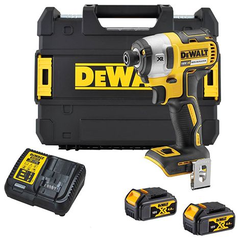 Dewalt – Visseuse à chocs 18V XR 205 Nm – 2 batteries 4.0Ah – Moteur Brushless – Vissage rapide en série – Coffret TSTAK