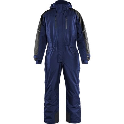 Combinaison de travail manches longues à capuche hiver 6785 - Marine/Noir 44C (1/4)