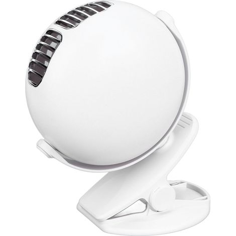 Ventilateur à pince 2 en 1 sans pales, 3 vitesses, ultra silencieux, USB, petit format, idéal pour dormir, travailler ou dormir en dortoir (blanc). (1/5)