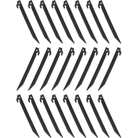 Lot de 24 piquets de tente en plastique de 230 mm, piquets de jardin, piquets d'auvent, camping et caravane (1/4)