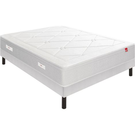 Ensemble Epeda L'ECHAPPEE + Sommier Escale confort ferme + Pieds 70x190 Ressorts