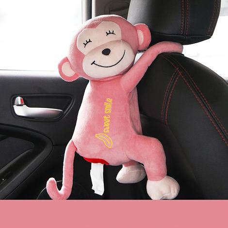 Boîte à mouchoirs en papier pour voiture avec singe, boîte d'accoudoir créative, boîte à mouchoirs suspendue pour siège arrière, intérieur de voiture (1/5)