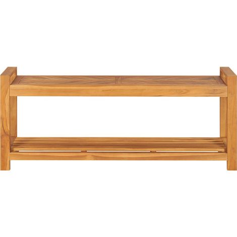 vidaXL Banco de madera maciza de teca 120 cm (1/2)