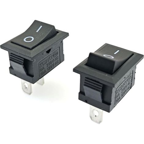 Wippschalter – 2er-Pack – Kunststoff – SPST Ein/Aus – Auto, Boot, Haushaltsgeräte – Schwarz, 6 A, 250 V (1/5)