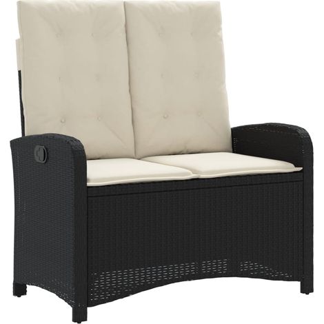 Maison Exclusive - Gartenbank Verstellbar mit Kissen Schwarz Poly