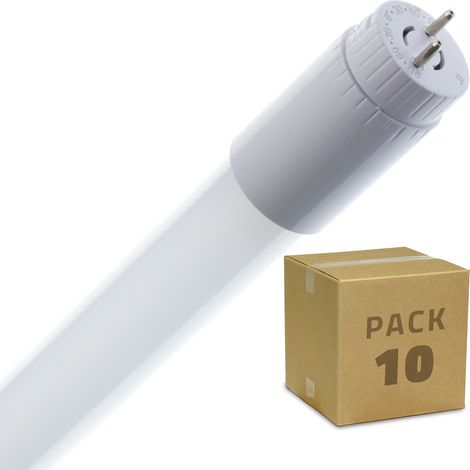 Pack Tubo LED T8 Vetro 150 cm Connessione Unilaterale 22W 110lm/W (10 Un.) No Flicker Bianco Naturale 3800K - 4200K